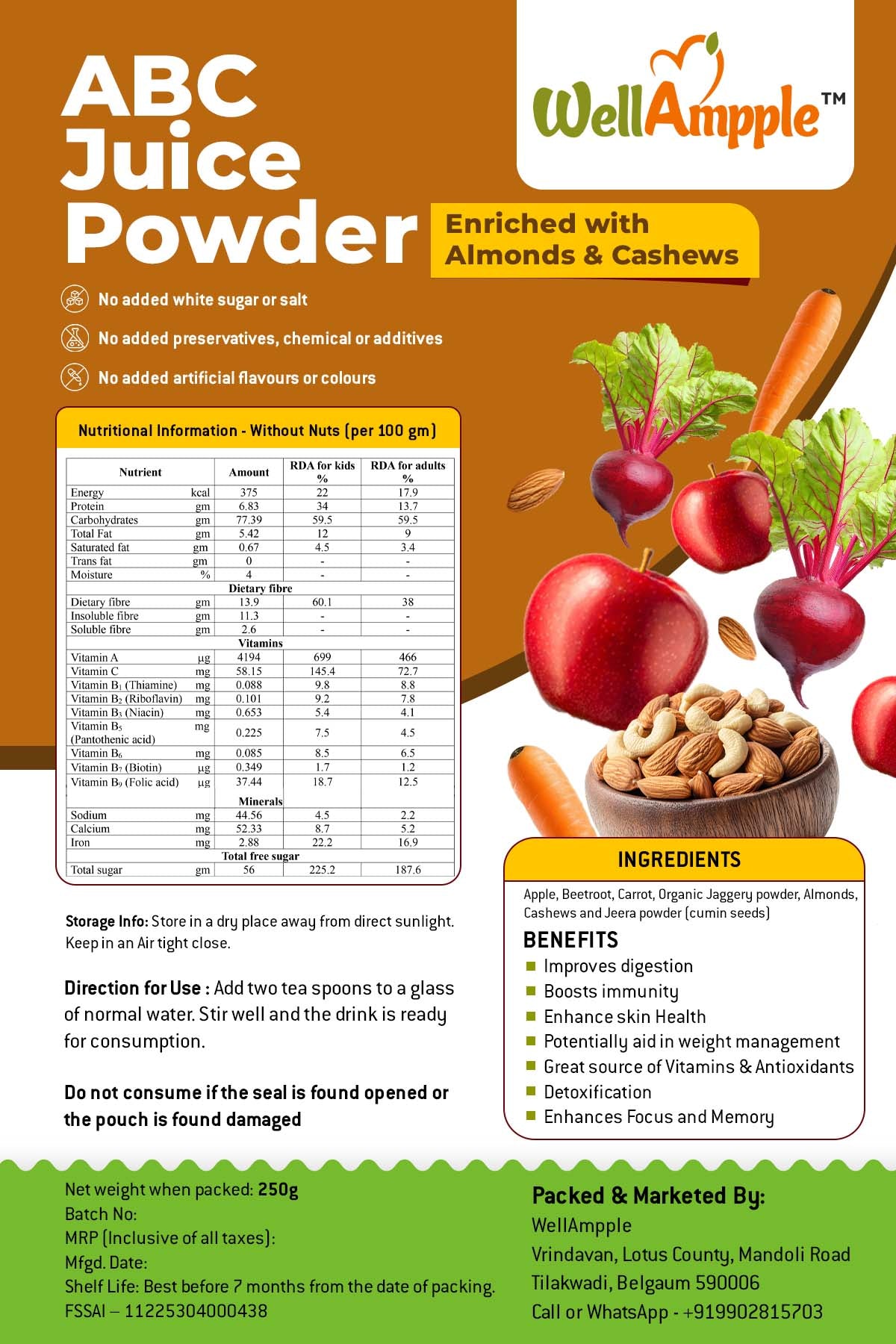 Well Ample ABC with dry fruits