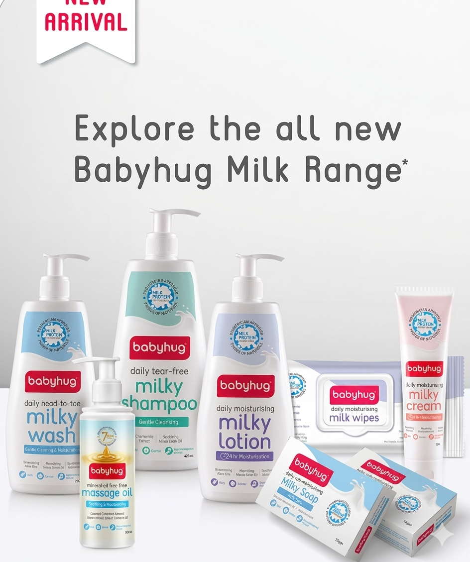 Babyhug Milk Protein Formula Daily Tear Free Milky Shampoo Ideal For Newborn Baby'S Delicate Scalp - 400 ml