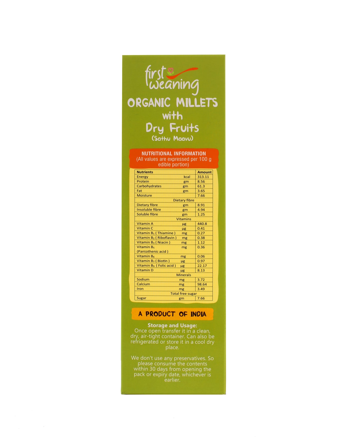 First Weaning -Cereal with Multi Millets (Sathu Maavu) for 12+ months 300gms