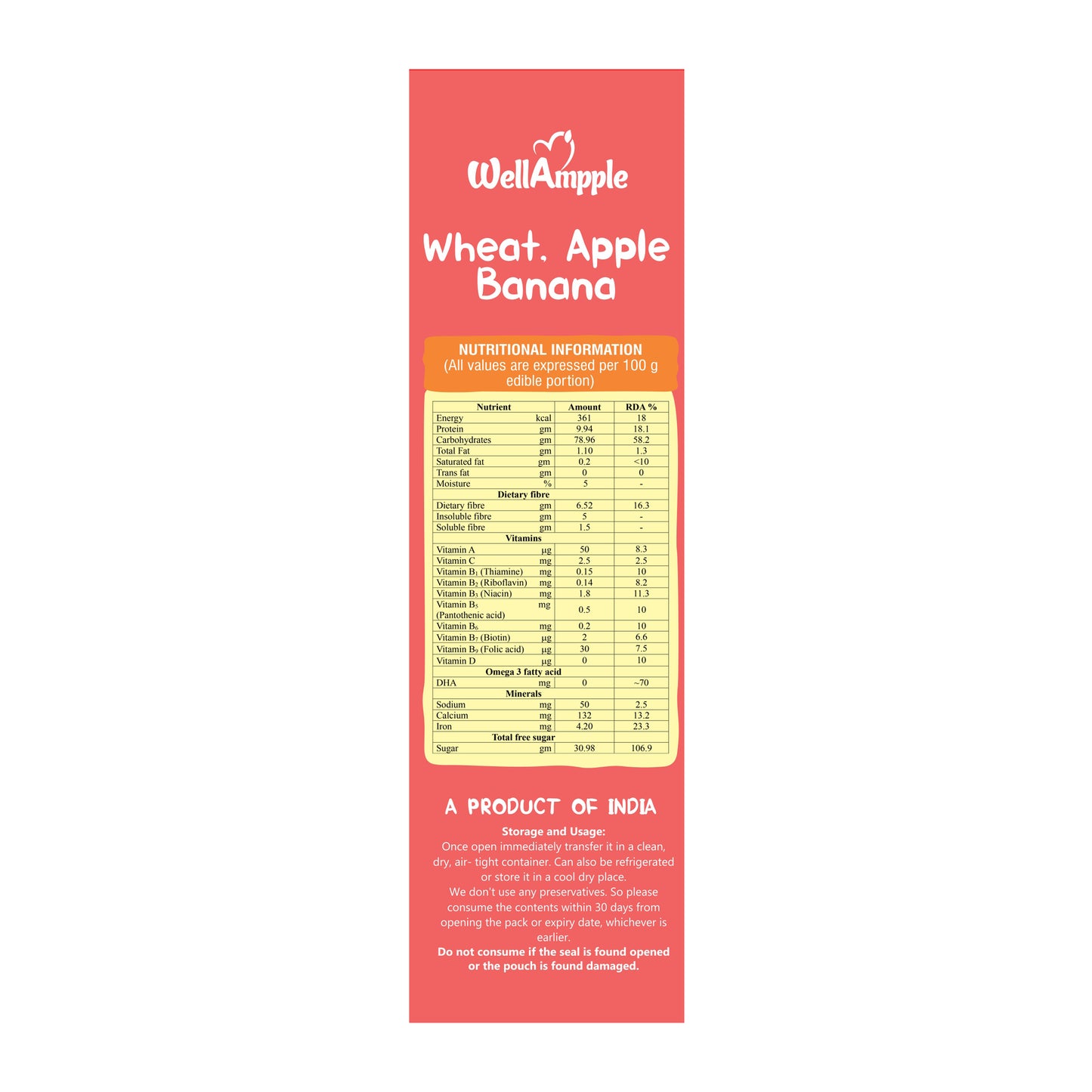 First weaning Wheat apple banana ready to eat 300gms