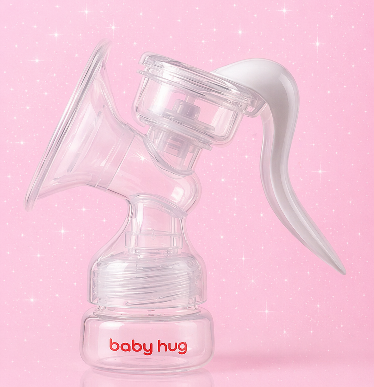Babyhug Manual Breast Pump with Rotating Handle - White