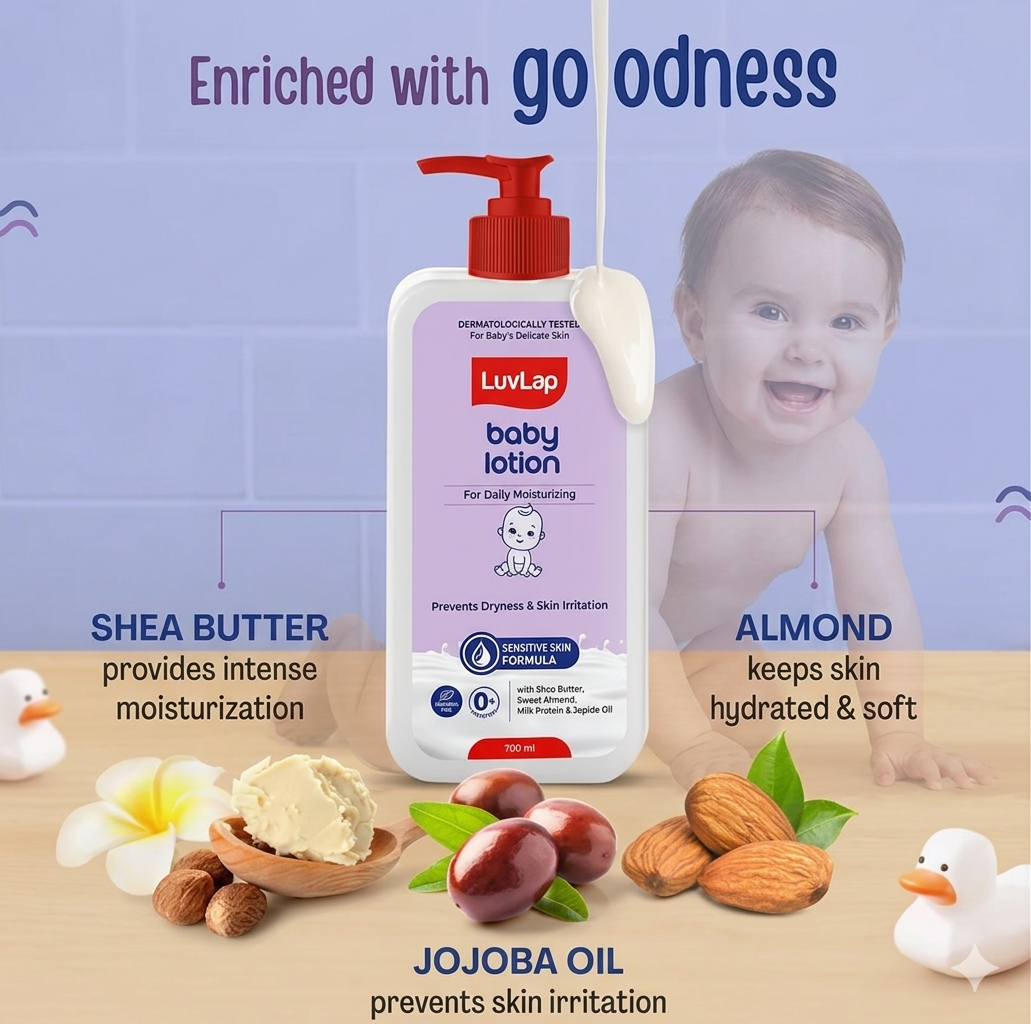 Babyhug Milk Protein Formula Daily Moisturising Milky Lotion Mild & Gentle Formula For Newborn Baby - 400 ml