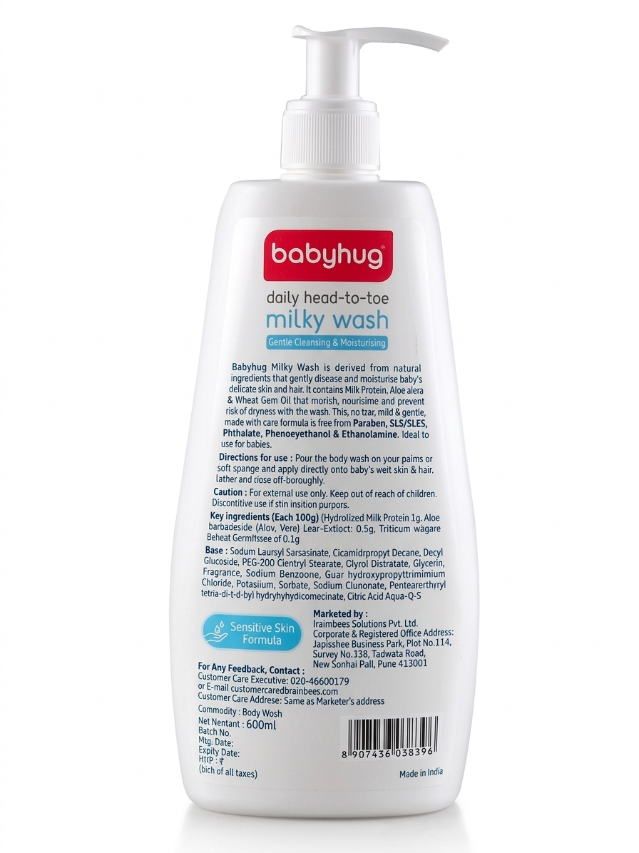 Babyhug Daily Head to Toe Milky Wash 400ml- Pack of 2