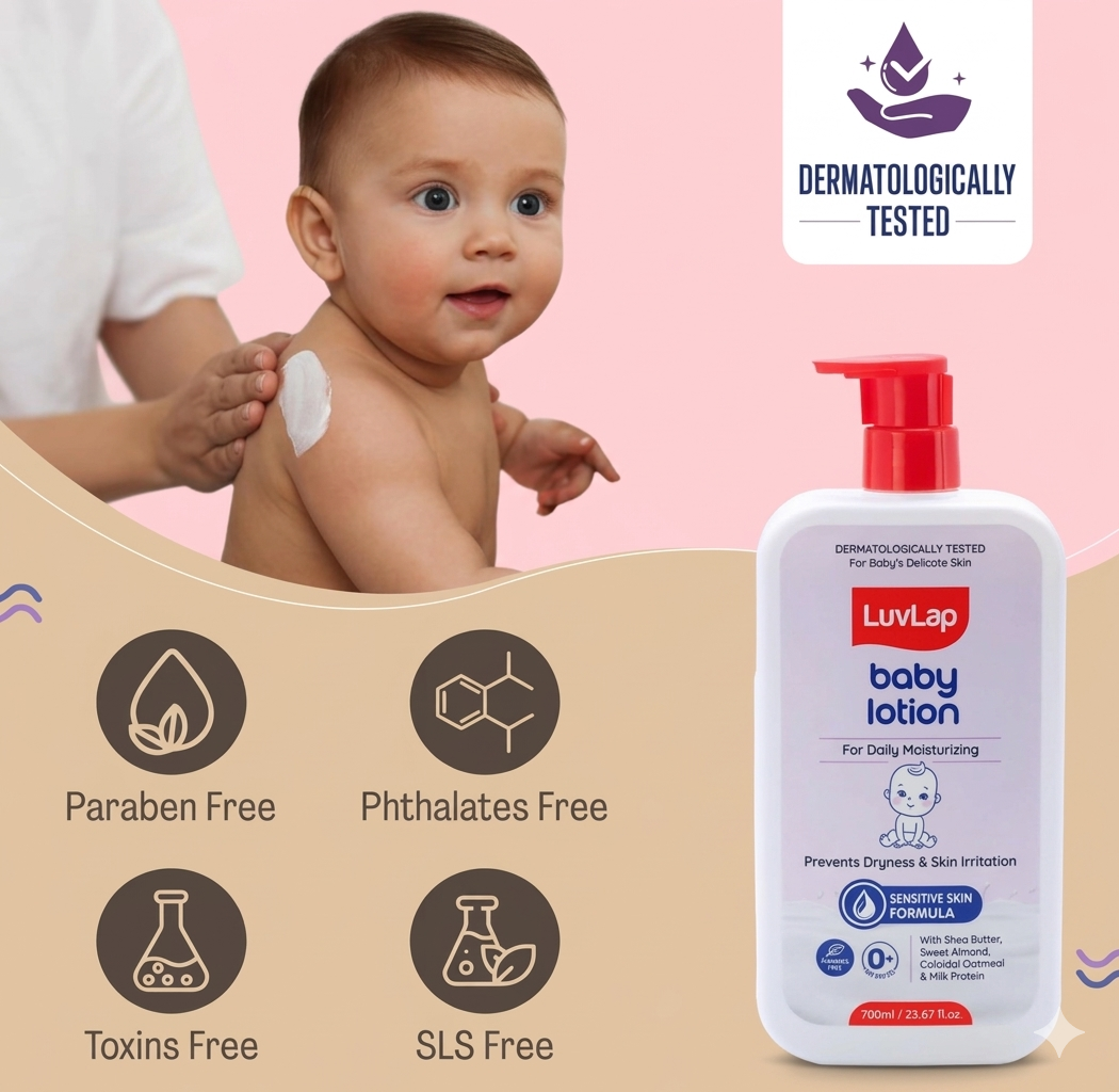 Babyhug Milk Protein Formula Daily Moisturising Milky Lotion Mild & Gentle Formula For Newborn Baby - 400 ml