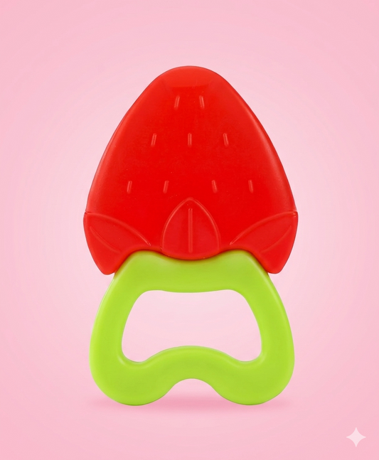Babyhug Strawberry Fruit Shape Water Filled Teether - Red & Green| BPA Free Teething Toy| Soothing Gums| 100% Food Grade | Easy to Clean| Easy to Grasp