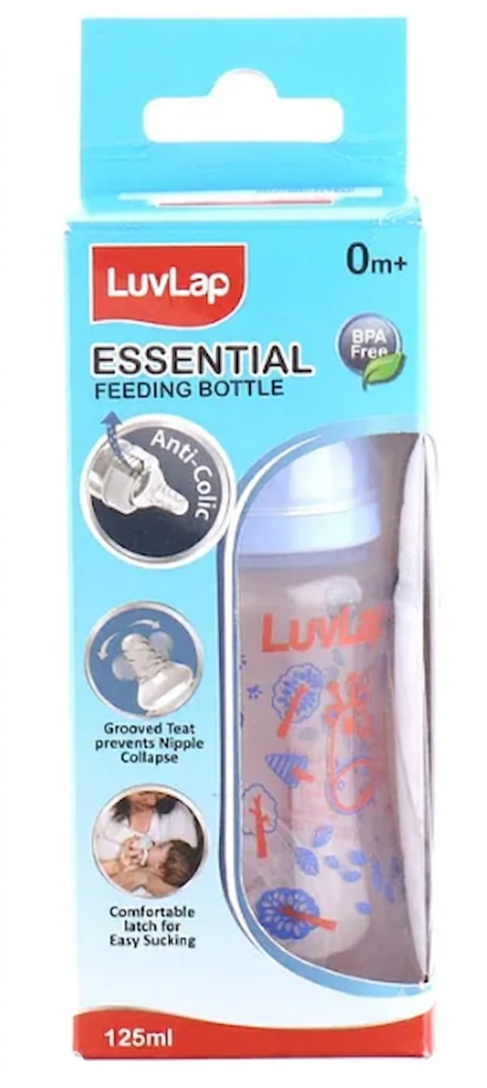LuvLap Anti-Colic Slim Regular Neck Essential BPA-Free Baby Feeding Bottle, Blue