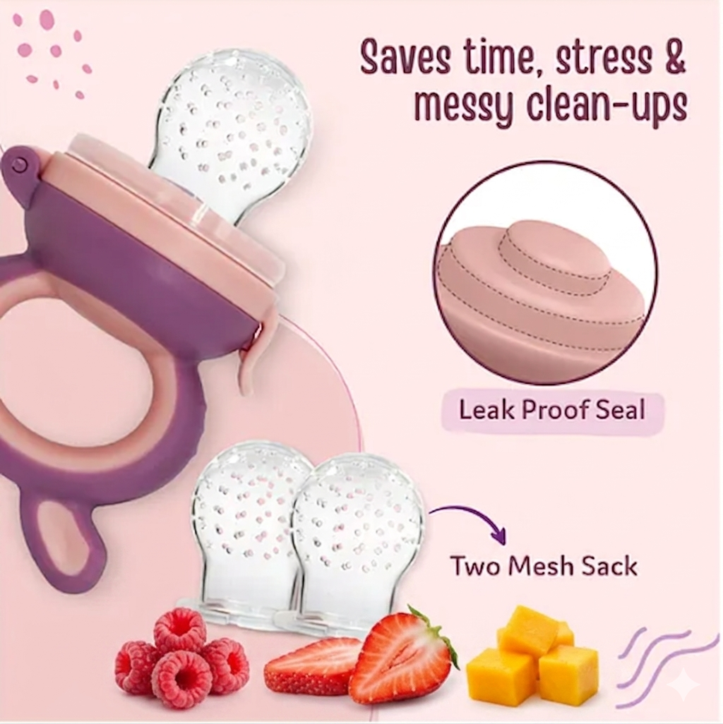 LuvLap Silicone Food/Fruit Nibbler with Extra Mesh, Soft Pacifier/Feeder, Teether for Baby, Infant, Bunny Rabbit