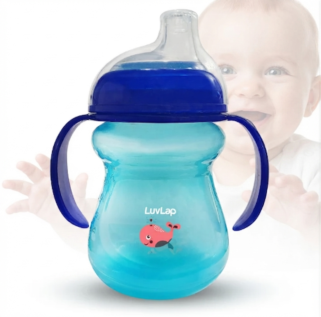 Moby Little Spout Sippy Cup, 240Ml, Blue