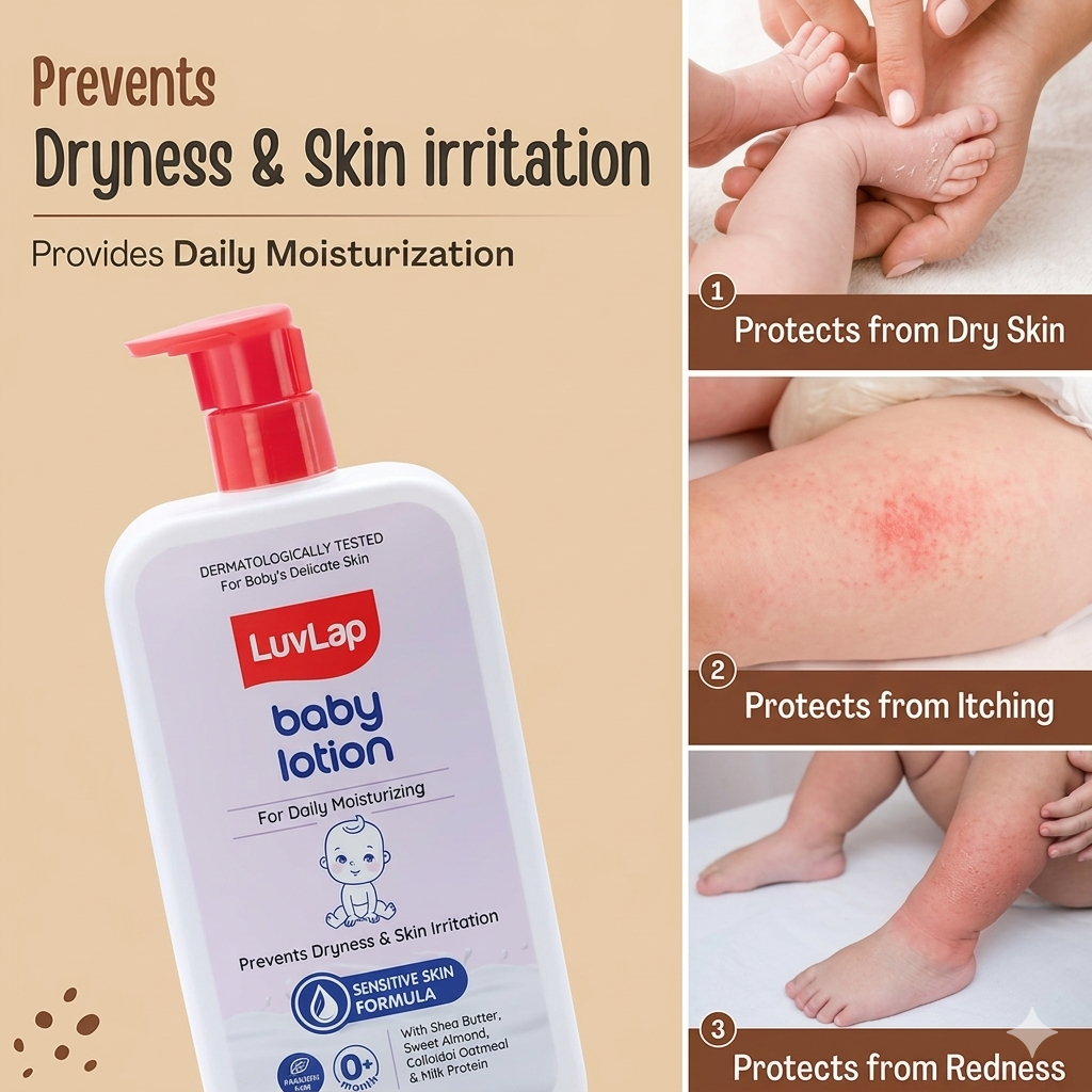 Babyhug Milk Protein Formula Daily Moisturising Milky Lotion Mild & Gentle Formula For Newborn Baby - 400 ml
