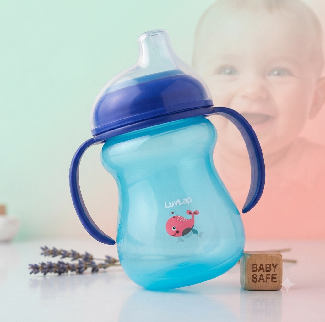 Moby Little Spout Sippy Cup, 240Ml, Blue
