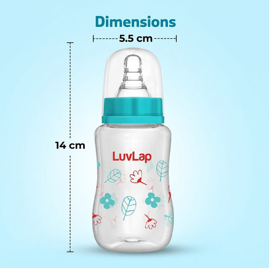 LuvLap Anti-Colic Slim/Regular Neck Slim Neck Folwer Feeding Bottle,Plain, with anti Colic Nipple, New Born / Infants / Toddler upto 3 years, BPA