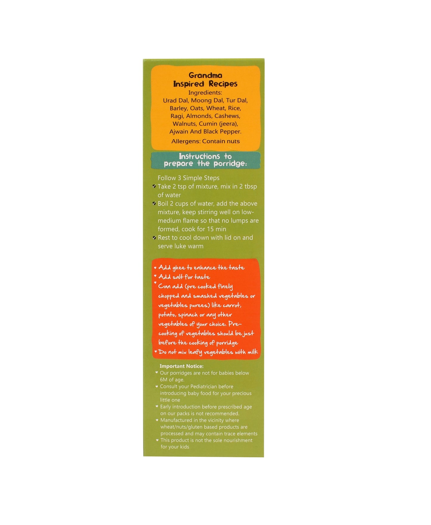 First Weaning  Multigrain Porridge Mix - Sprouted Sathu Maavu - 12+ Months, 200g, Made of Sprouted Millets, Pulses, Dry Fruits & Nuts - Healthy Weight Gain Cereal Mix for Baby