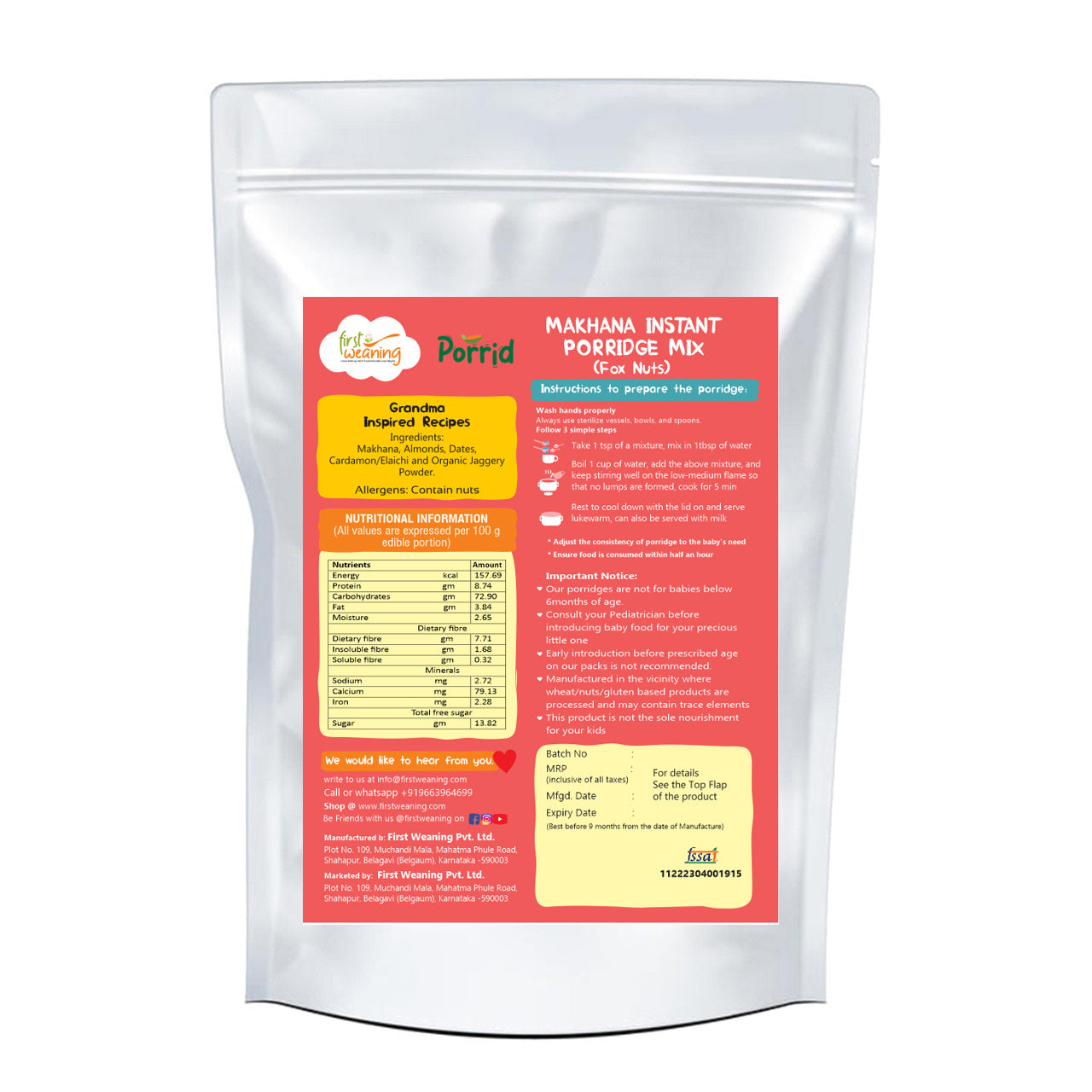 Firstweaning Premium Big Size Phool Makhana 100 g  (7 months Kids)
