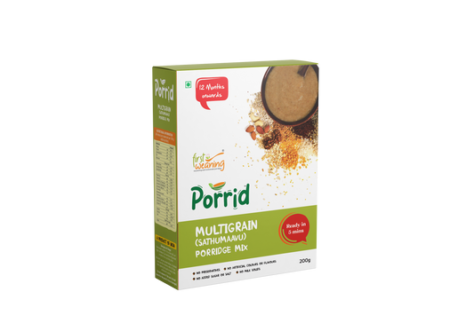 First Weaning  Multigrain Porridge Mix - Sprouted Sathu Maavu - 12+ Months, 200g, Made of Sprouted Millets, Pulses, Dry Fruits & Nuts - Healthy Weight Gain Cereal Mix for Baby