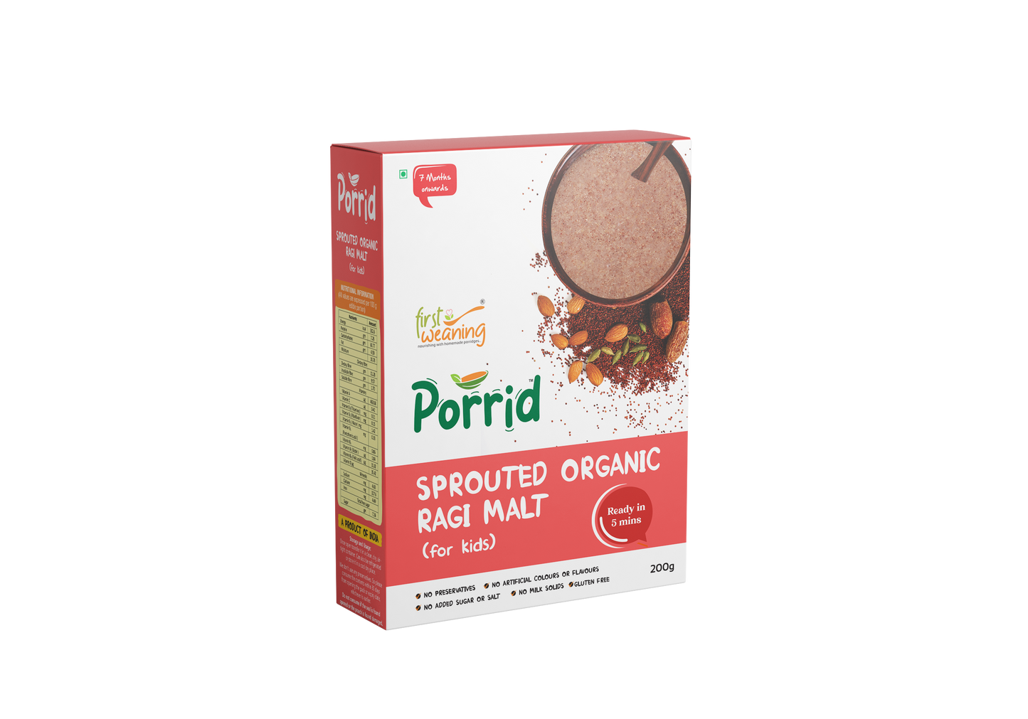 First Weaning - Kids Sprouted Ragi-7+ months -200gm package