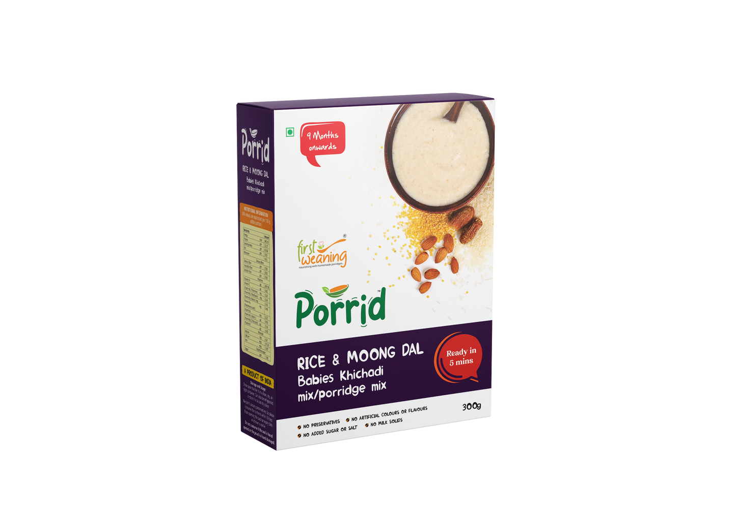 First Weaning- Rice & Moongdal Cereal 9+ months 300gm