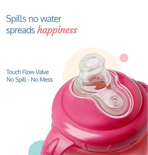 LuvLap Hippo Spout Sipper for Infant/Toddler, 225ml, Anti-Spill Sippy Cup with Soft Silicone Spout BPA Free, 6m+ (Pink)